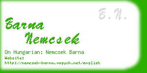 barna nemcsek business card